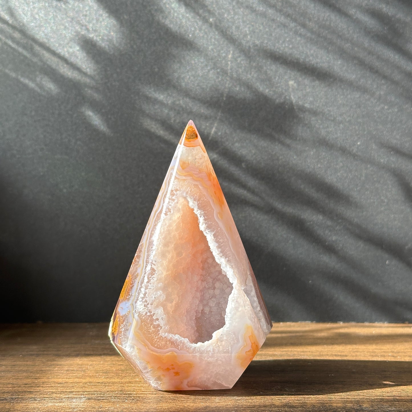 Brazilian Sugar Agate Geode Energy Tower