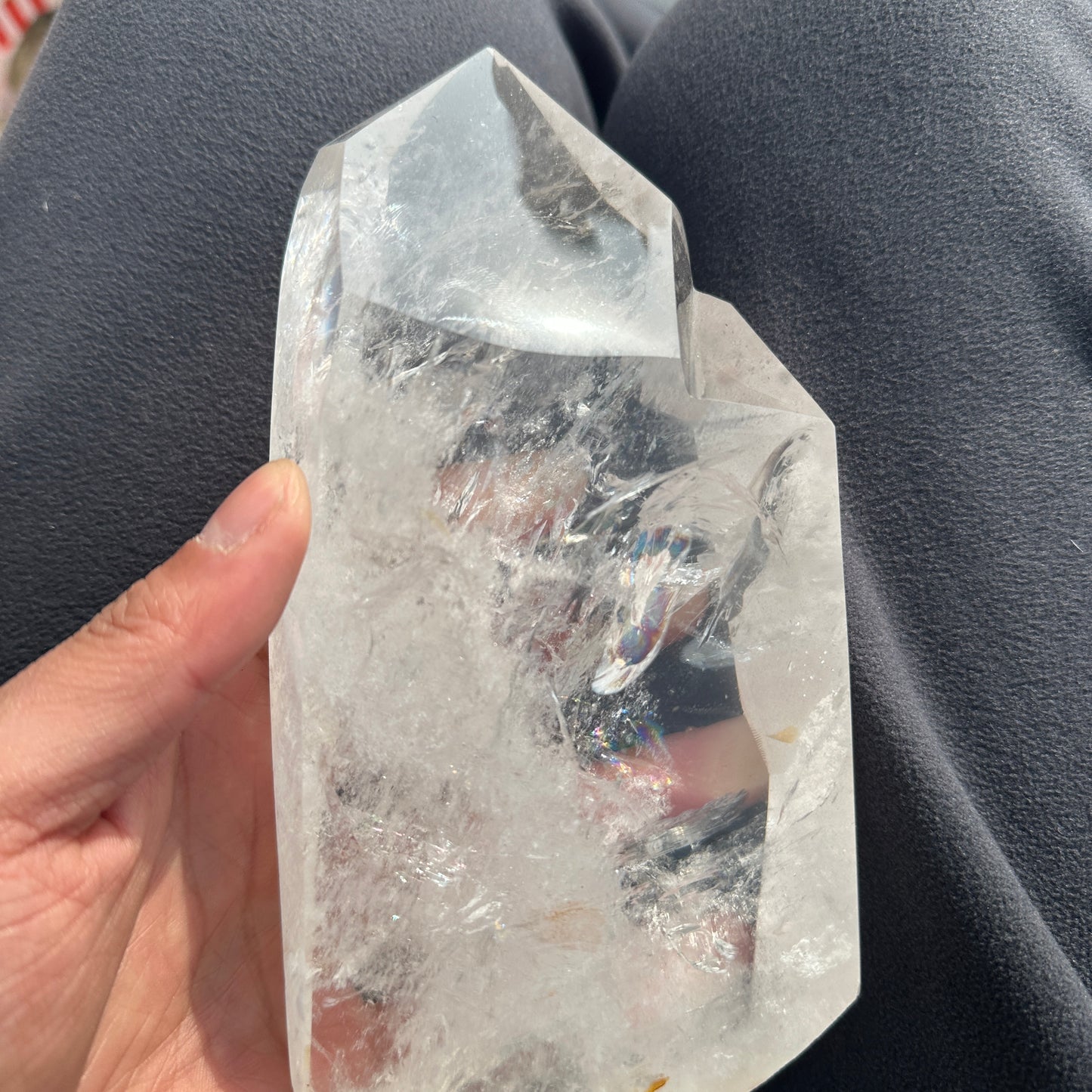 Natural White Quartz Crystal Tower Decor Object