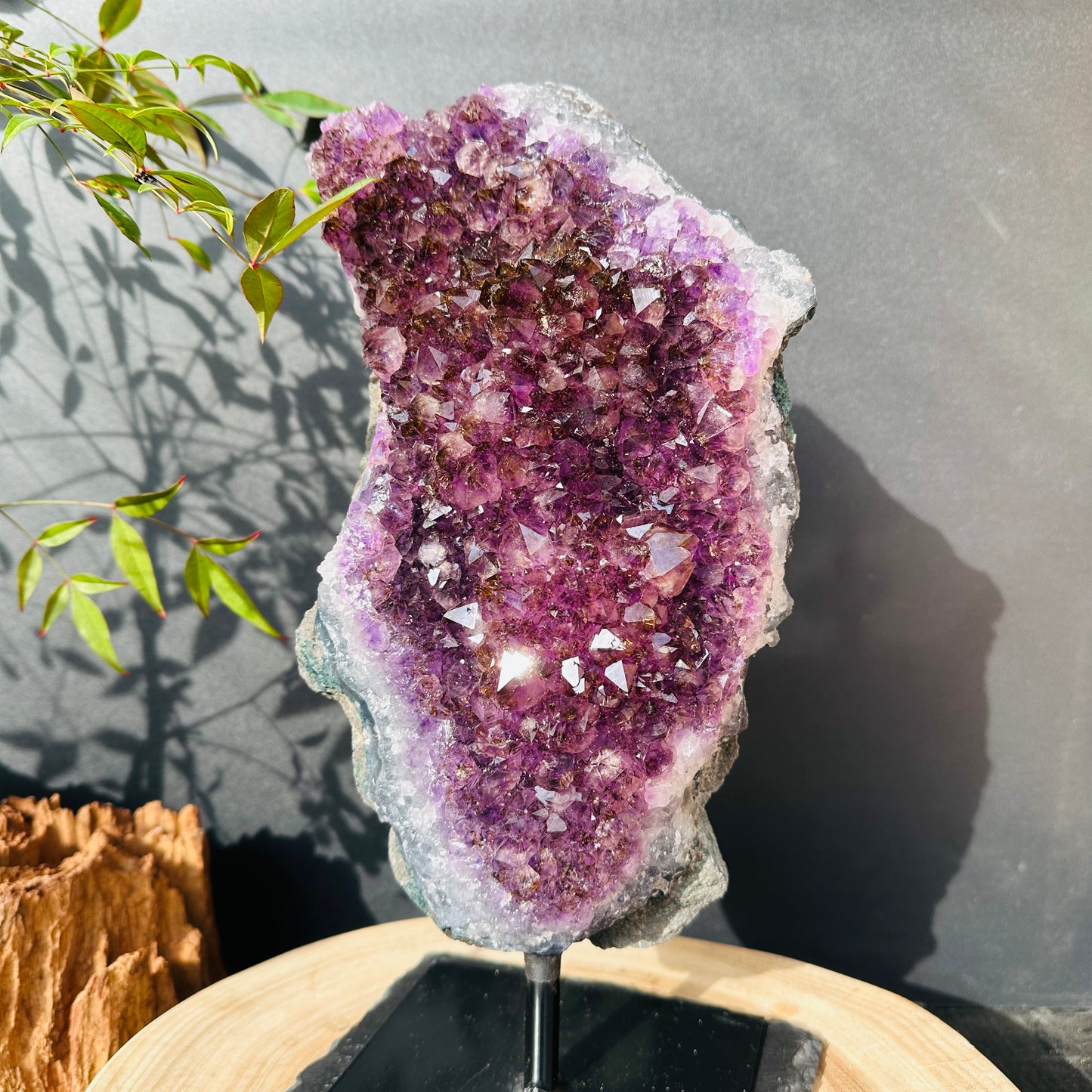 Uruguayan Amethyst Titanium Crystal Raw Stone Decor Object
