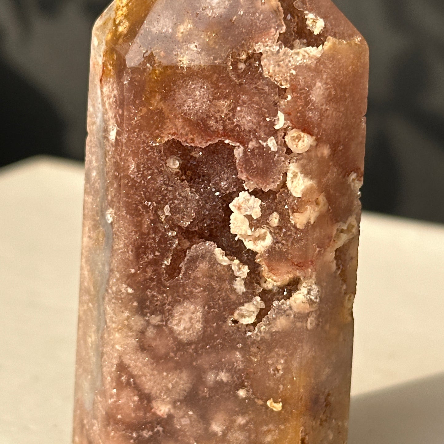 Brazilian Pink Amethyst Crystal Geode Natural Stone Decor Object