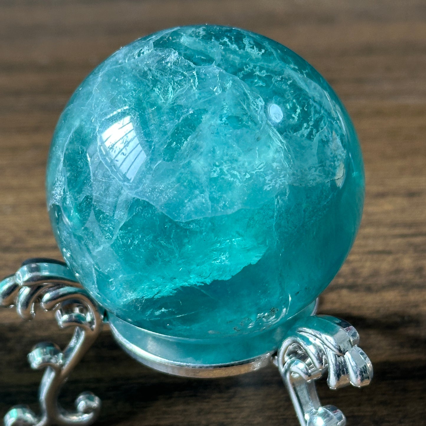 Natural Blue Fluorite Crystal Sphere | Polished Fluorite Ball | Healing Crystal Decor