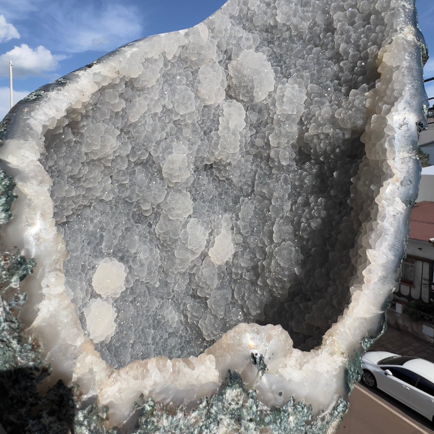 Brazilian Sugar Amethyst Druzy Geode | Natural Amethyst Crystal Display | Sparkling Sugar Druzy Amethyst Slab | One of a Kind