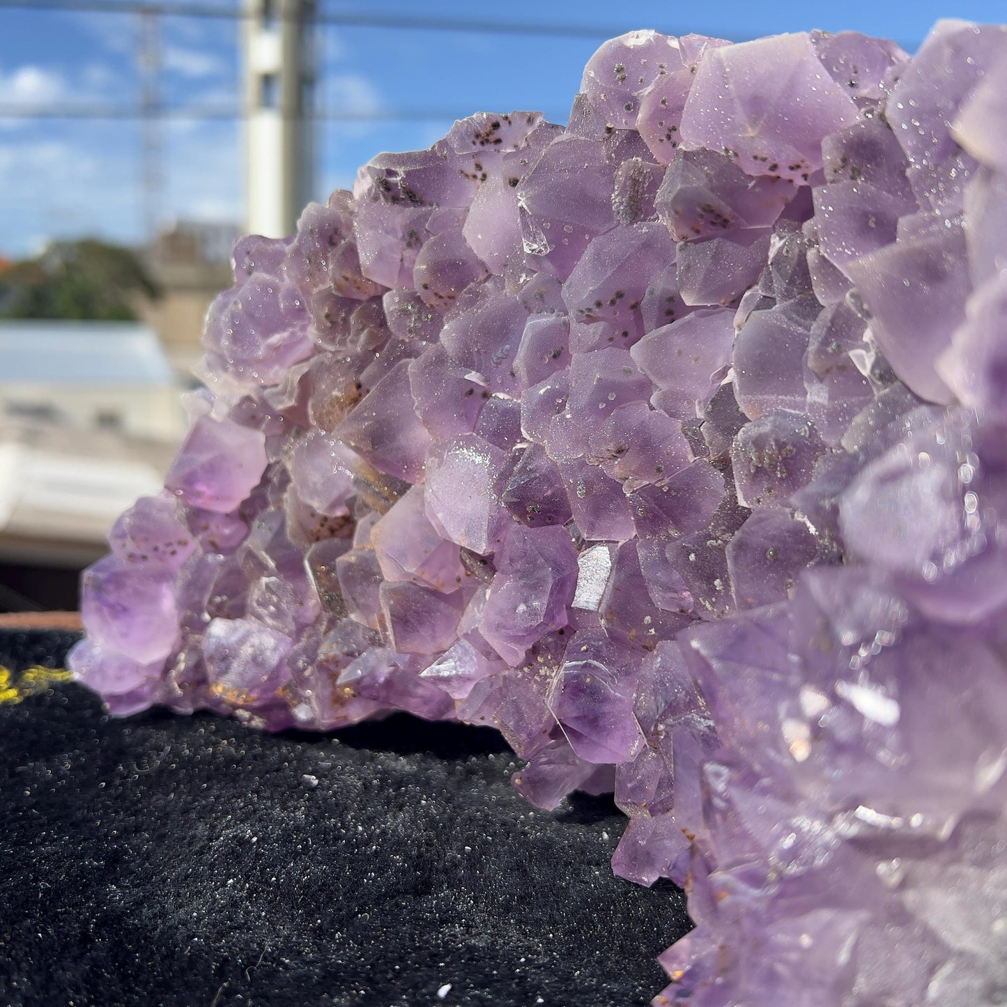 Extra Large Rutilated Amethyst Cluster with Calcite, Rare Sugar Druzy Specimen, Giant Purple Crystal Decor, Exact Brazilian Stone 7.12lb
