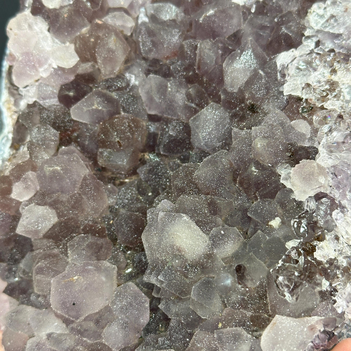 Pink Sugar Amethyst Rutilated Geode Slice + Free Stand, Rare Druzy Crystal Symbiosis Decor, Raw Mineral Specimen Exact 2.54lb - view 9