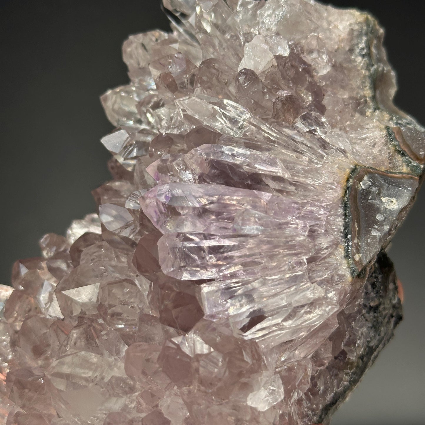 Rare Uruguayan Amethyst Cluster, Pale Lavender Quartz Specimen, Radiating Crystal Fan Spray, Polished Base Decor Exact 2.31lb