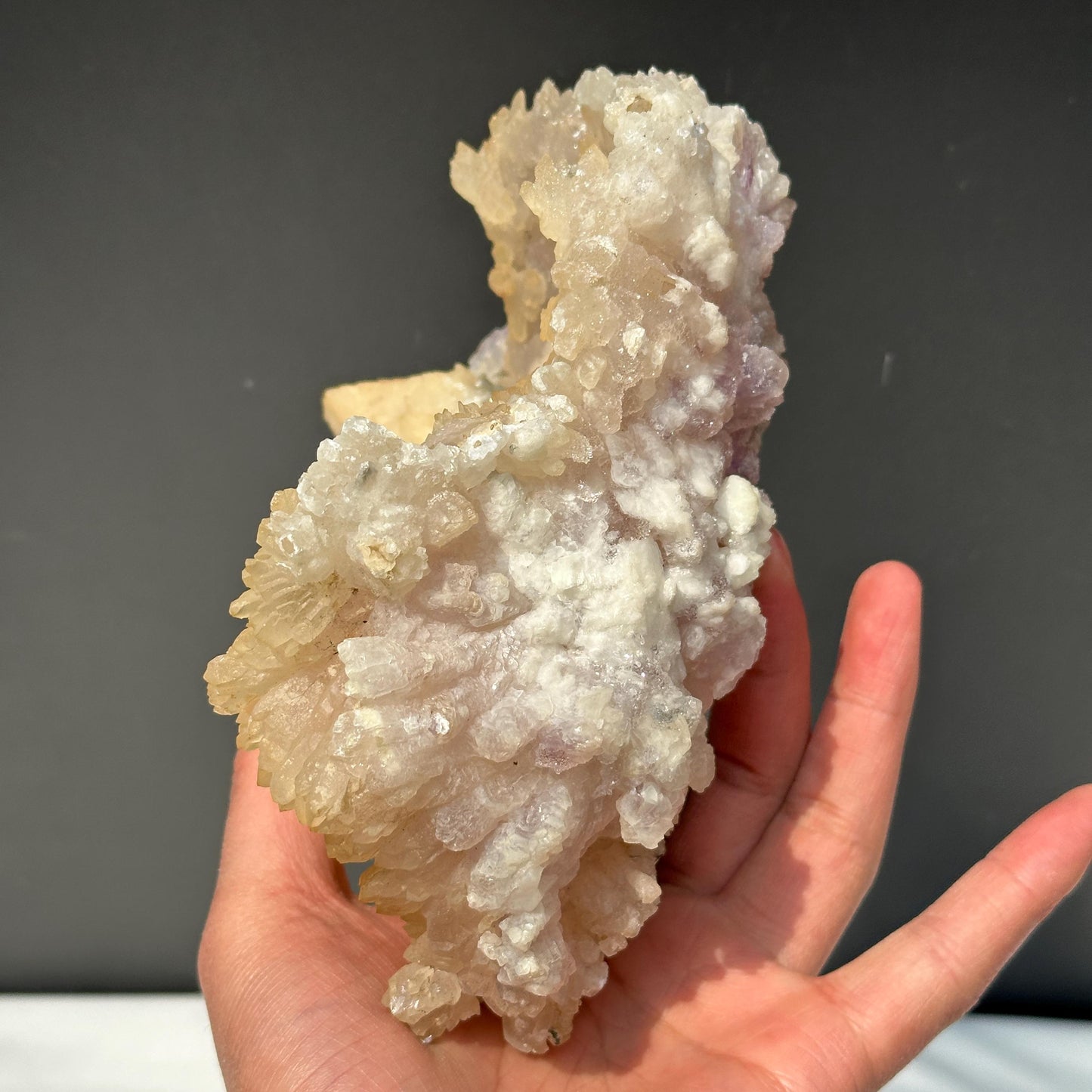 Rare Phantom Quartz Sugar Druzy Nest, Polished Brazilian Botryoidal Crystal Bowl, Raw Mineral Specimen Exact 2.2lb