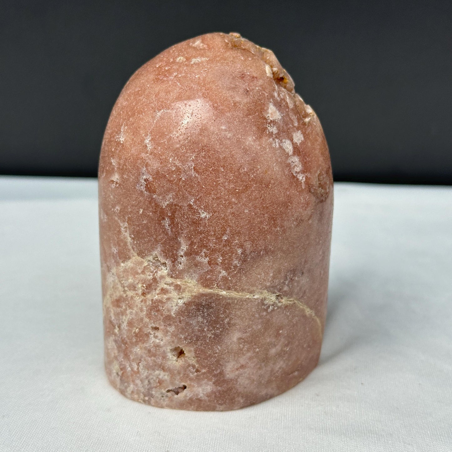 Chunky Pink Amethyst Freeform Geode, Polished Brazilian Crystal Standing Stone with Green Symbiosis, Earthy Room Decor Exact 2.04lb