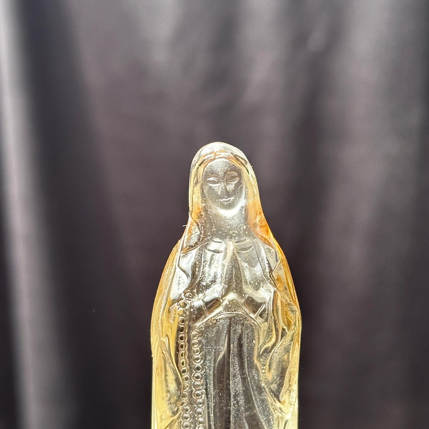 High Clarity Crystal Virgin Mary Statue, Clear Quartz Citrine Mary Carving image 10