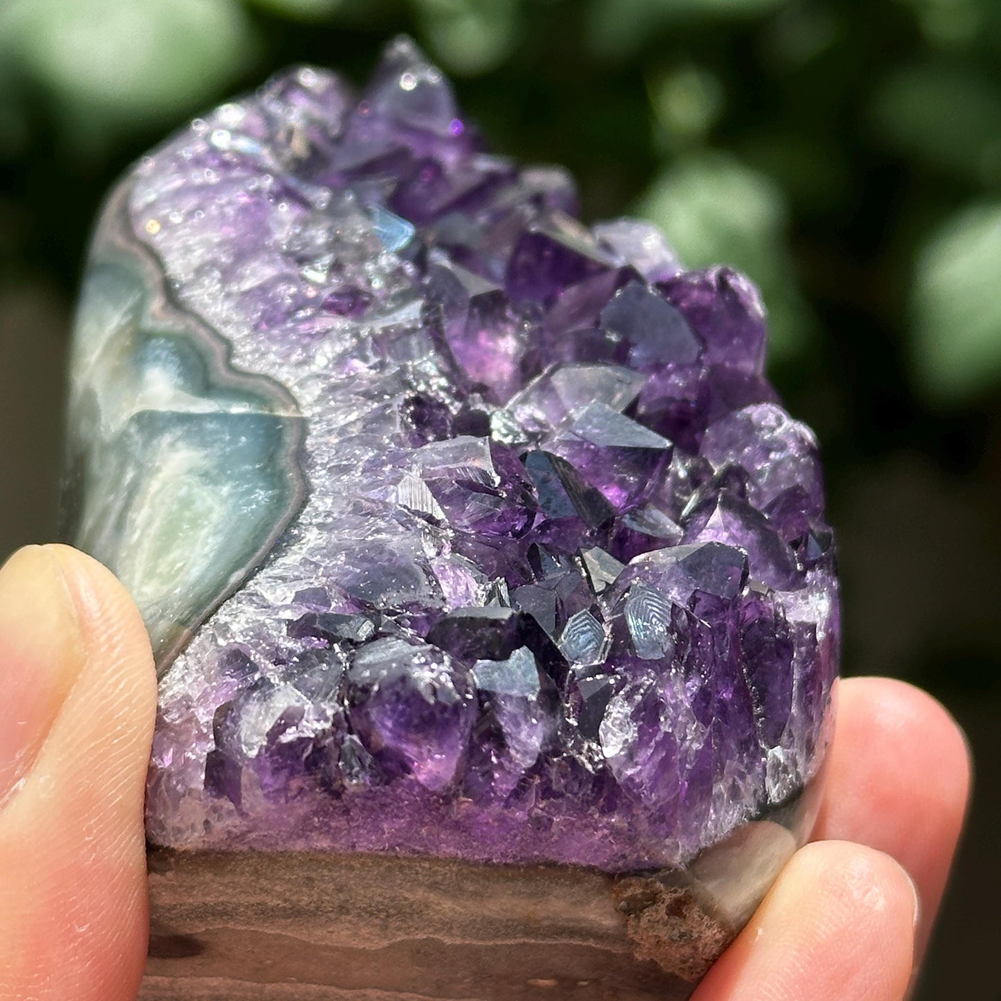 Uruguayan Amethyst Cluster with God Fingerprint Growth Marks, Deep Purple Druzy Crystal Specimen, One of a Kind - view 10