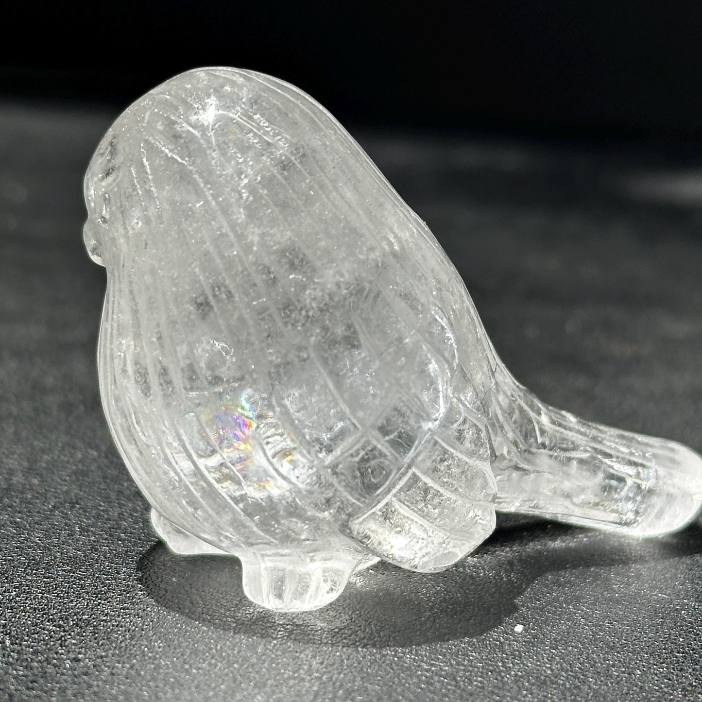 Crystal Bird Carving, Rose Quartz Clear Quartz Fluorite Bird Figurine, Small Crystal Animal Decor Gift