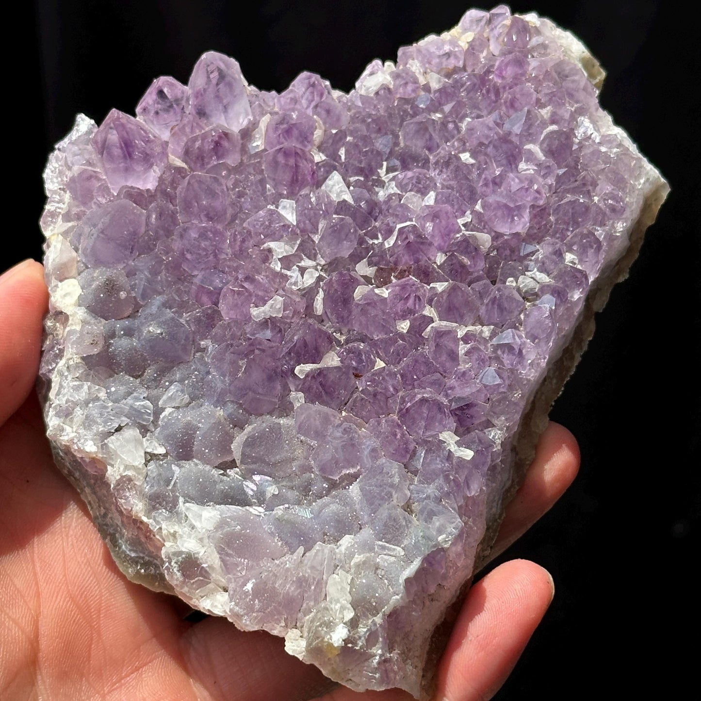 Brazilian Sugar Amethyst Druzy Specimen, Natural Purple Crystal Raw Stone with Free Stand, Pick Exact A-D - view 10