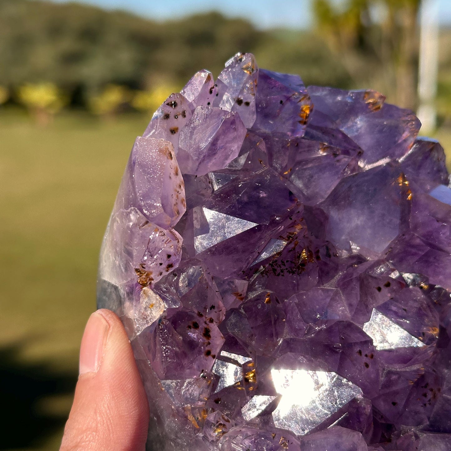 Brazilian Amethyst Rutilated Quartz Heart, Purple Crystal with Rutile Inclusions, One of a Kind Display Specimen - view 9