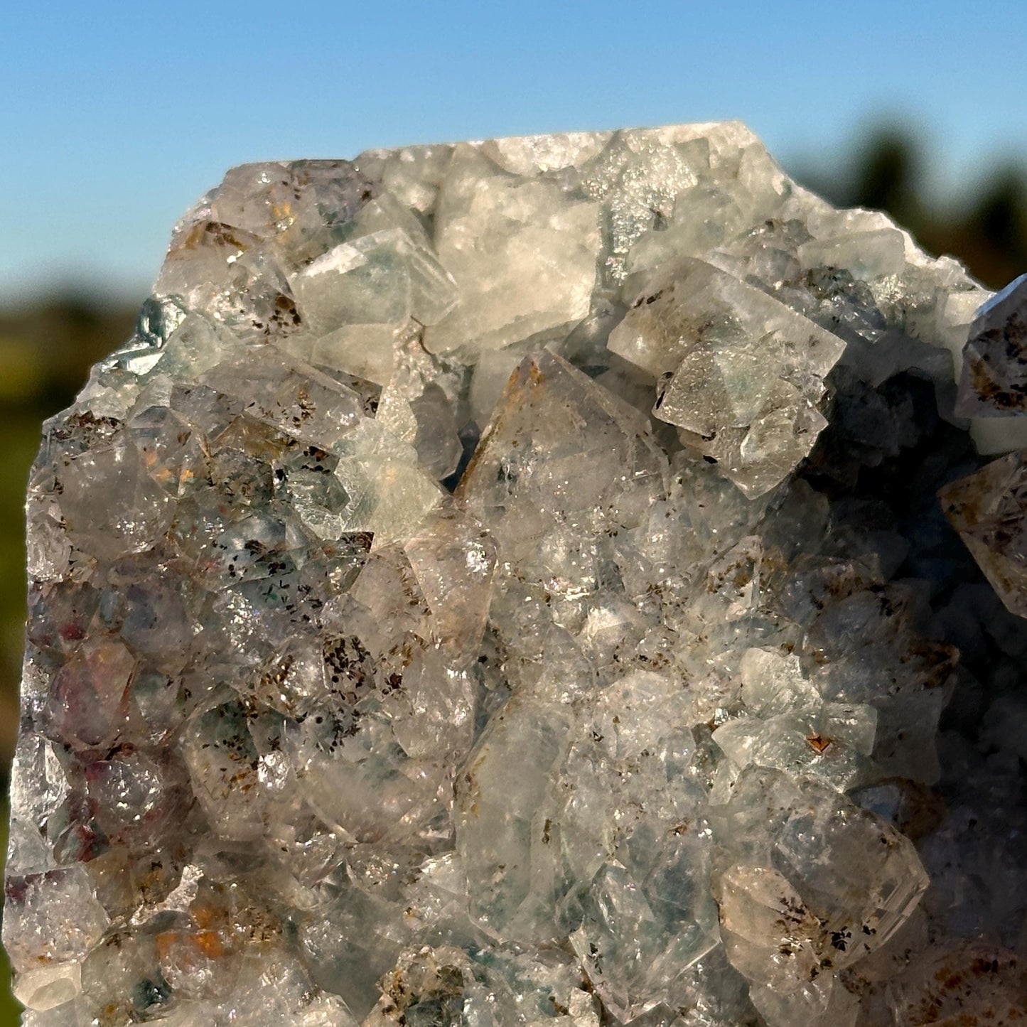 Rare Brazilian Phantom Quartz Cluster with Amethyst and Rutile Inclusions, Natural Raw Crystal, One of a Kind Specimen - view 10