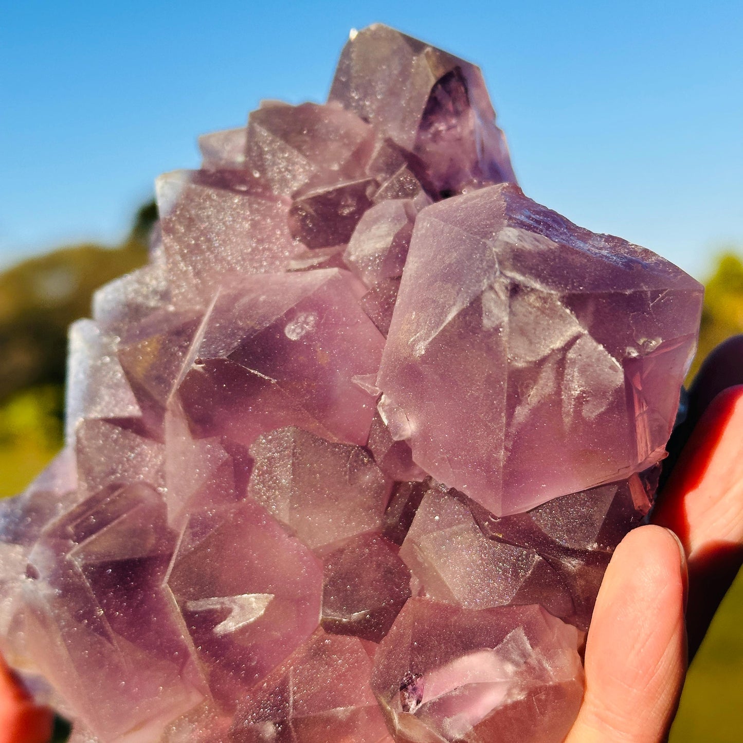 Rare Brazilian Lavender Sugar Amethyst with Blue Inclusions, Natural Raw Crystal Cluster, Choose Exact Specimen A or B - view 9
