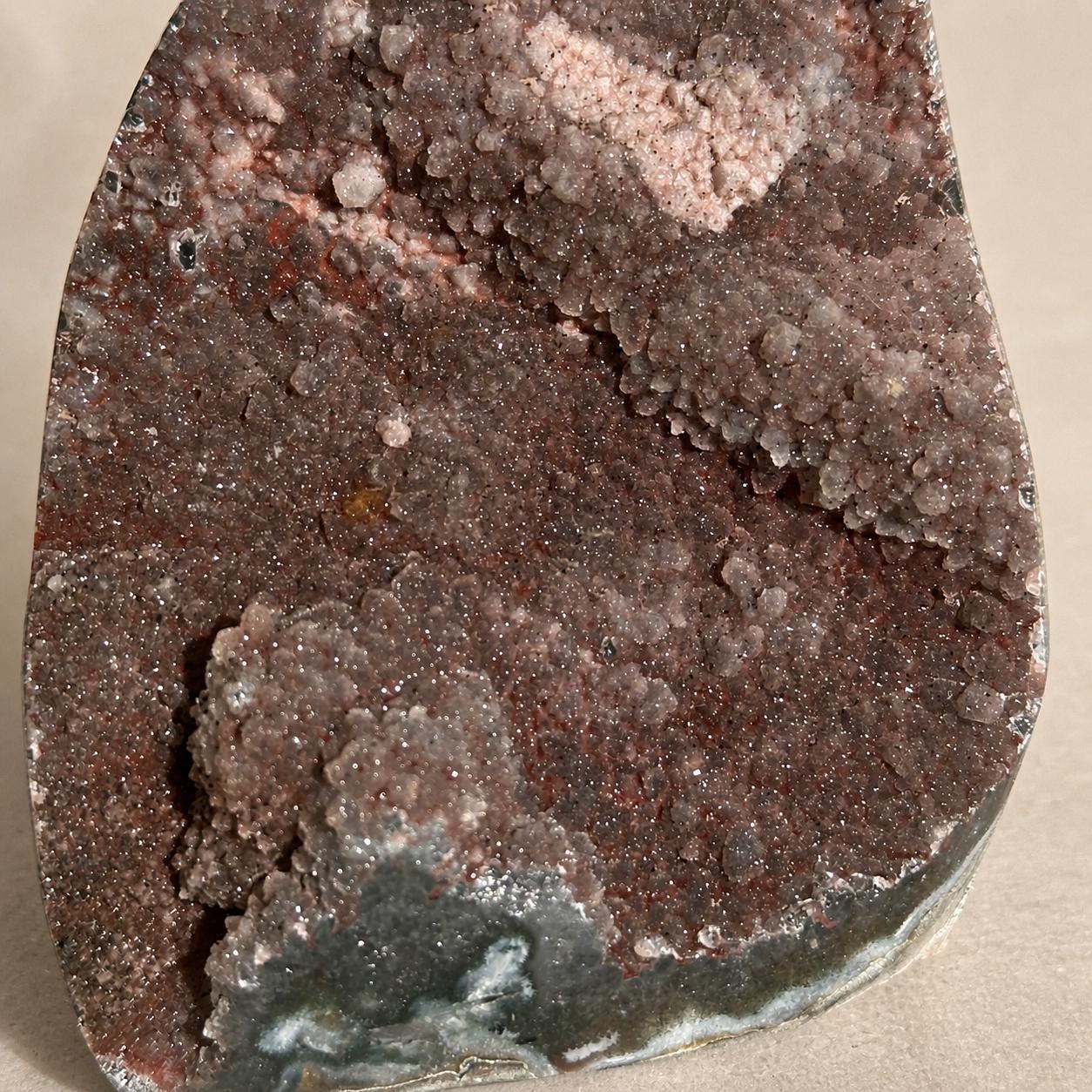 Uruguayan Sugar Amethyst Druzy Freeform, Natural Crystal Display, Exact Specimen - view 10