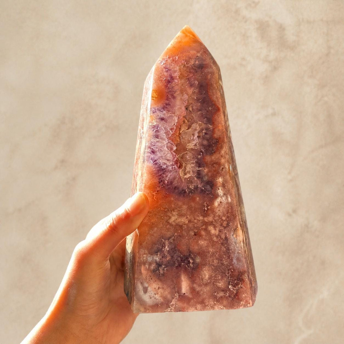 Brazilian Pink Amethyst Tower with Purple Amethyst, Large Crystal Point, Exact Specimen - view 10