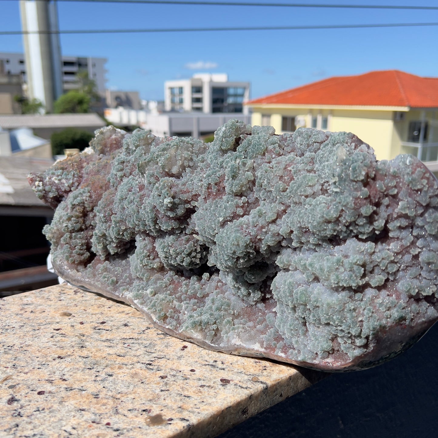 Rare Brazilian Red & Green Sugar Amethyst with Agate | Natural Gummy Crystal Specimen | Large One of a Kind Collector Piece
