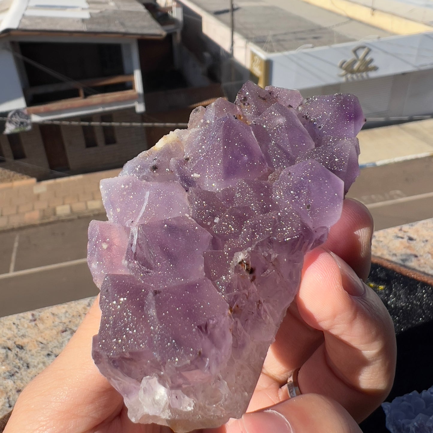 Set of 5 Raw Sugar Amethyst Crystals, Purple Druzy Specimen Lot, Brazilian Healing Stone Bulk, Exact Mineral Collection 1.28lb