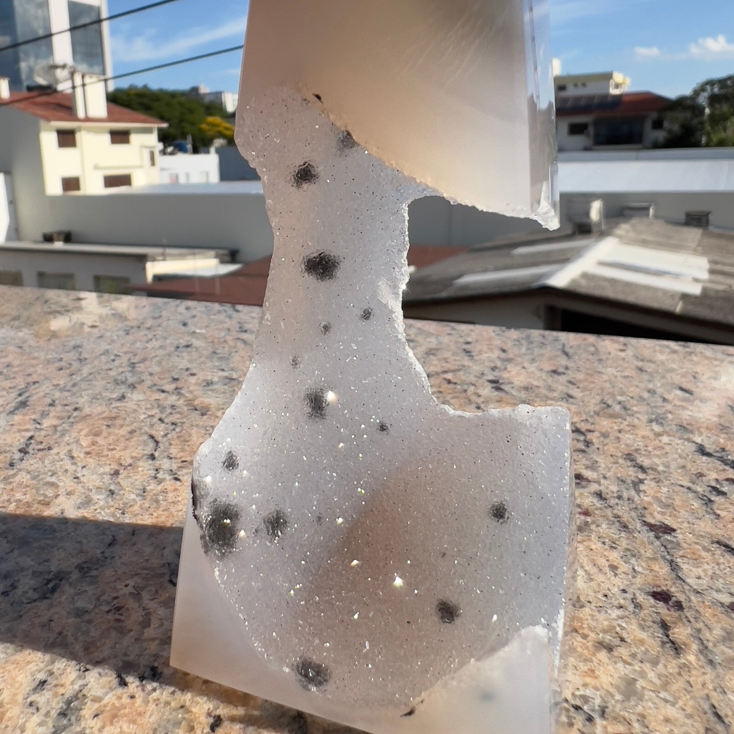Brazilian Sugar Agate Tower | Natural Sugar Agate Crystal Point | Polished Agate Obelisk | One of a Kind