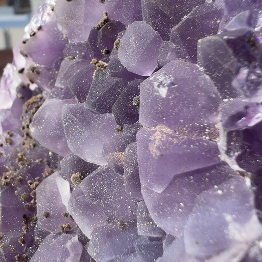 Raw Amethyst Cluster with Calcite, Sugar Amethyst Druzy Specimen, Large Purple Crystal Decor, Healing Stone, Exact Brazilian Crystal 1.95lb