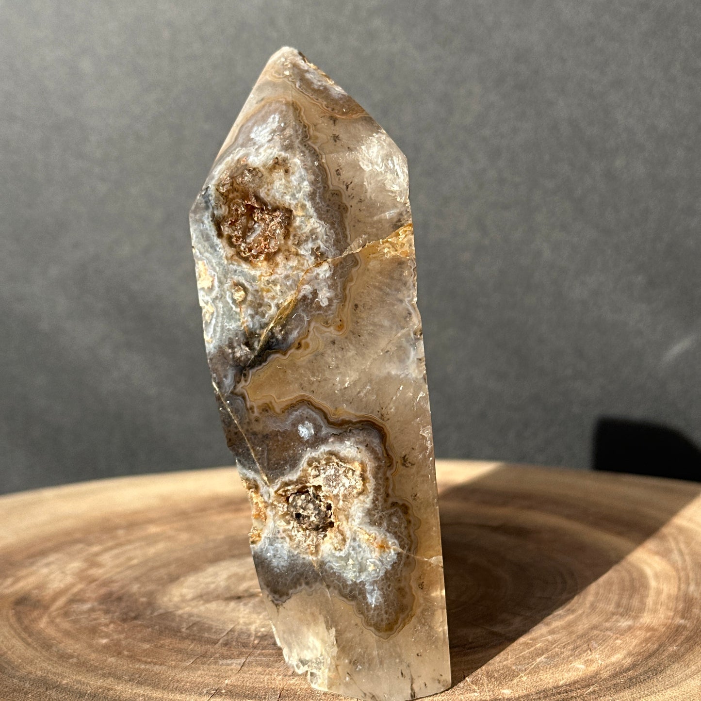 Brazilian Sugar Agate Tower | Natural Agate Crystal Point from Brazil