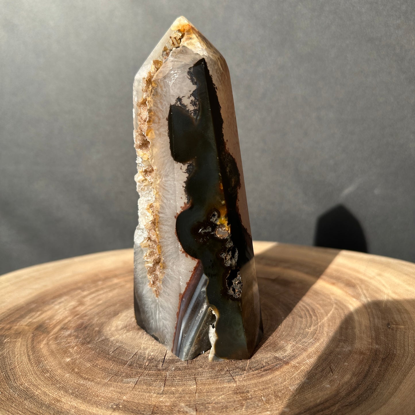 Natural Brazilian Pink & Yellow Amethyst Druzy Tower – One of a Kind