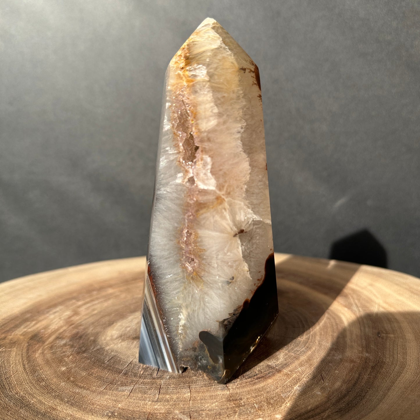 Natural Brazilian Pink & Yellow Amethyst Druzy Tower – One of a Kind