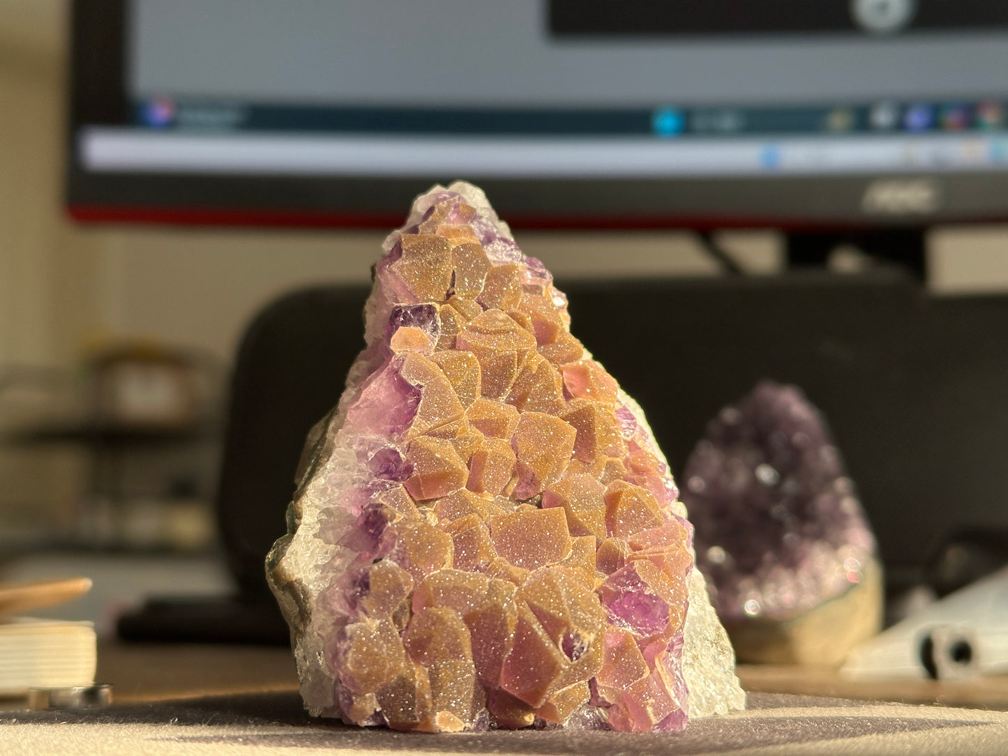 Natural Uruguayan Sugar Amethyst Crystal Town – Deep Purple