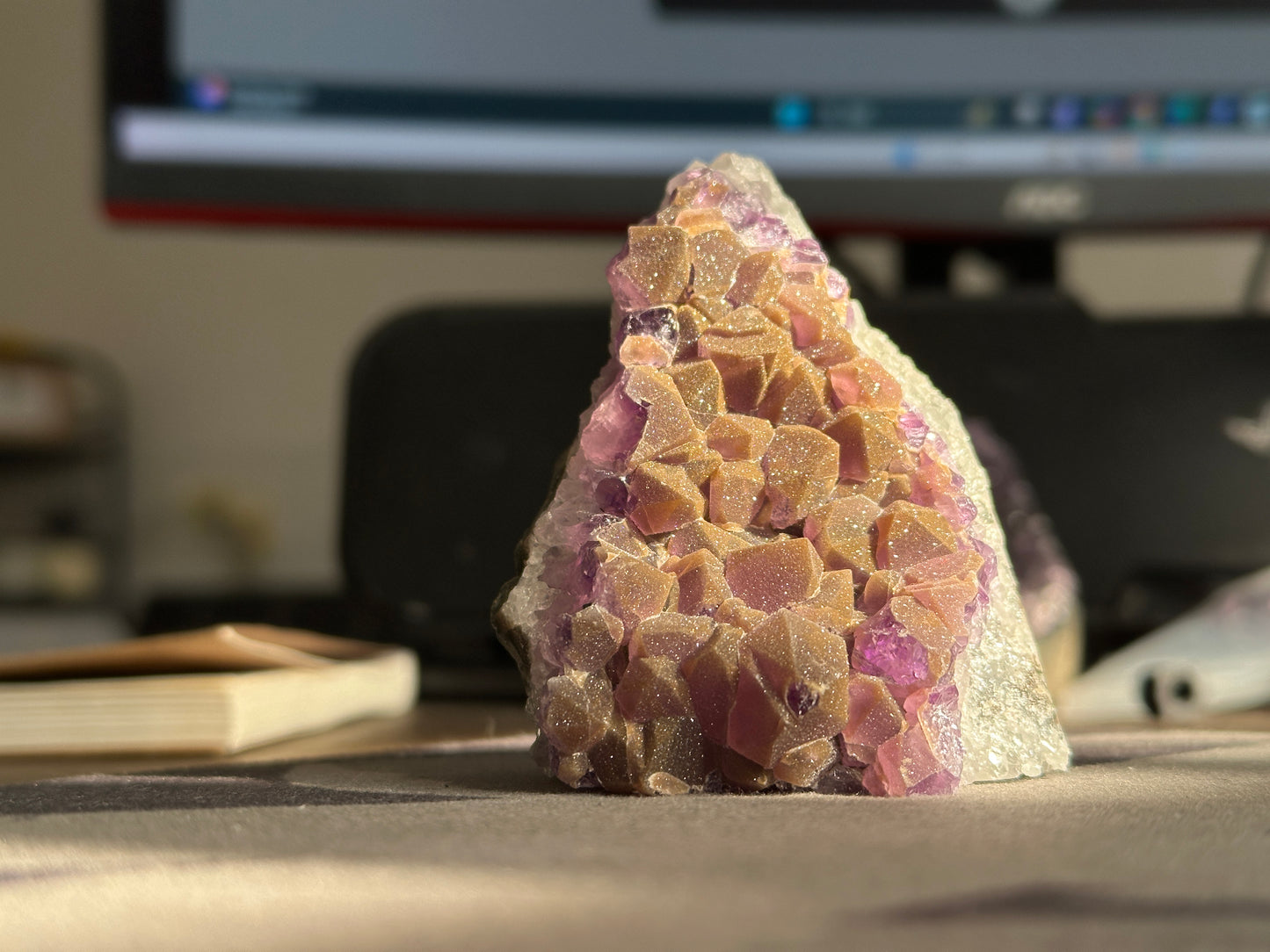 Natural Uruguayan Sugar Amethyst Crystal Town – Deep Purple