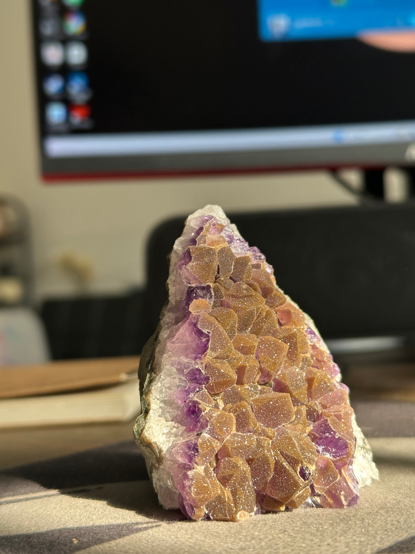 Natural Uruguayan Sugar Amethyst Crystal Town – Deep Purple