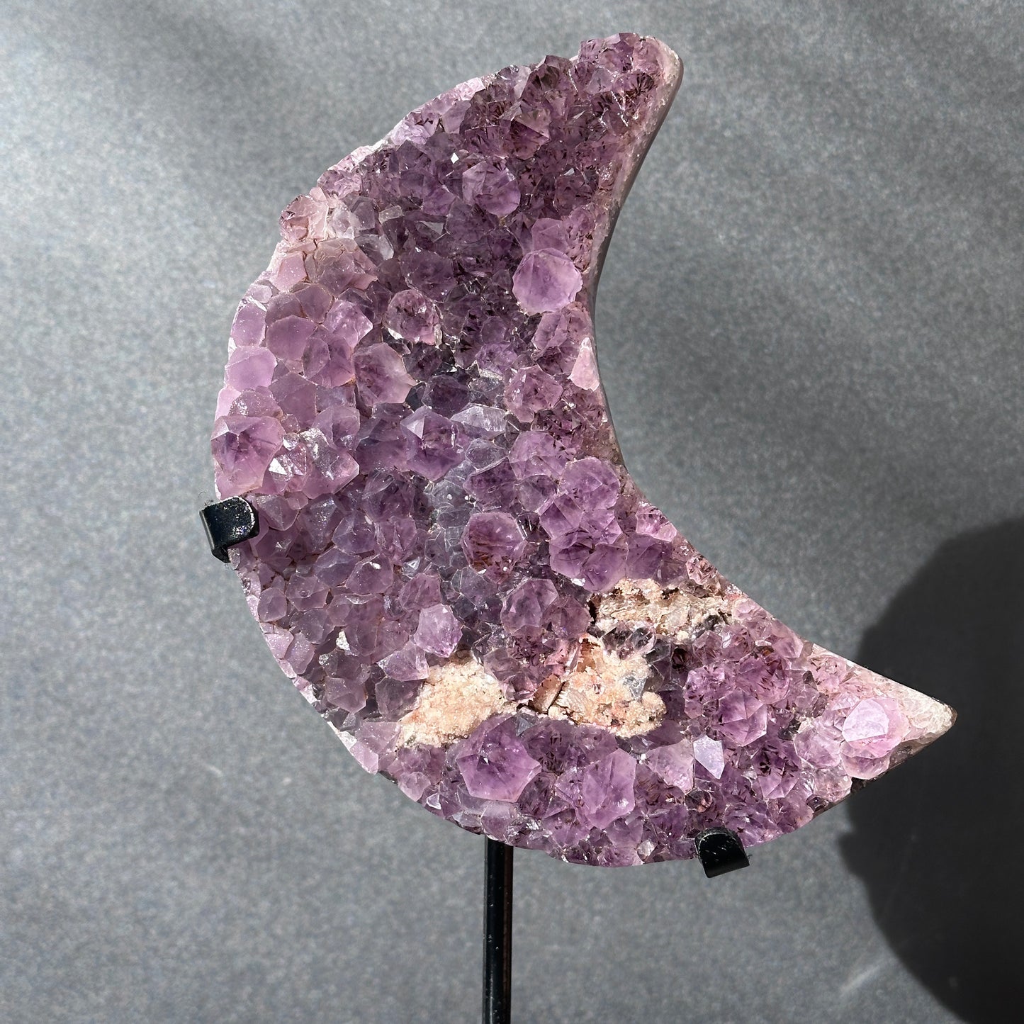 Collector Grade Brazilian Amethyst Moon – Titanium Quartz & Soft Sugar Formation