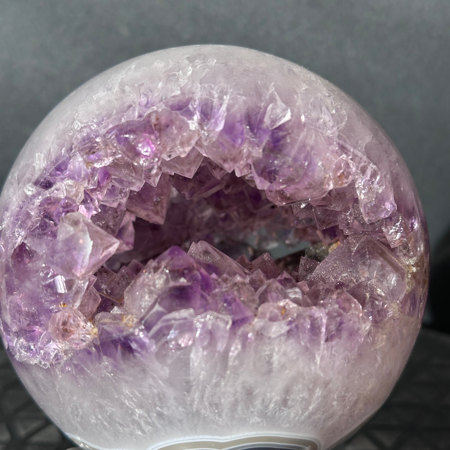 Collector Grade Brazilian Agate & Amethyst – Open Mouth Druzy Formation