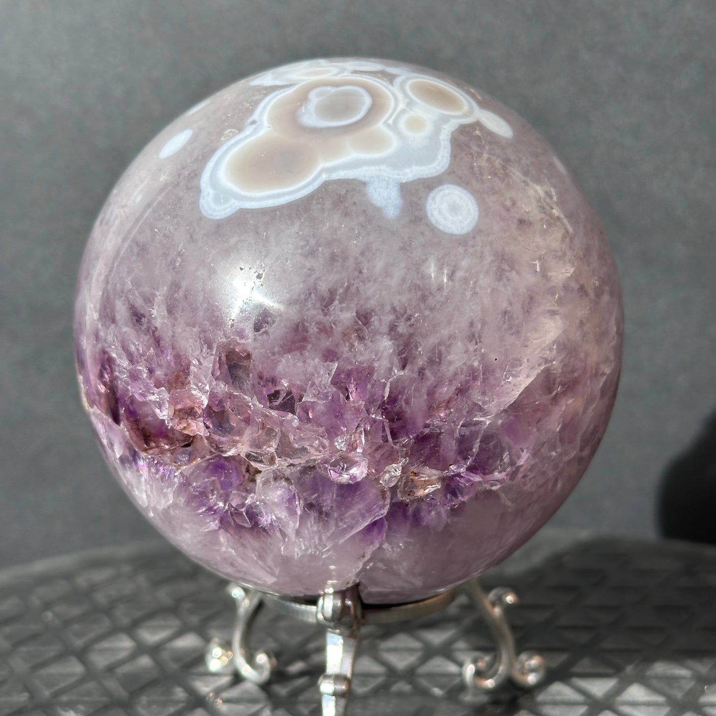 Collector Grade Brazilian Agate & Amethyst – Open Mouth Druzy Formation