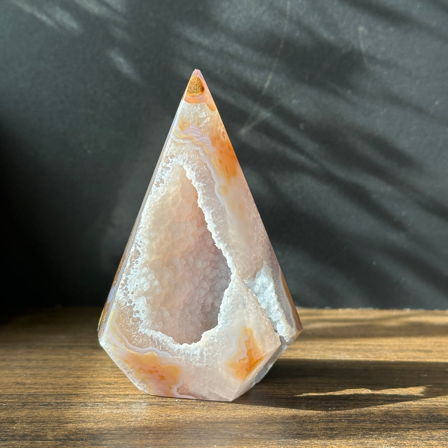 Brazilian Sugar Agate Geode Energy Tower