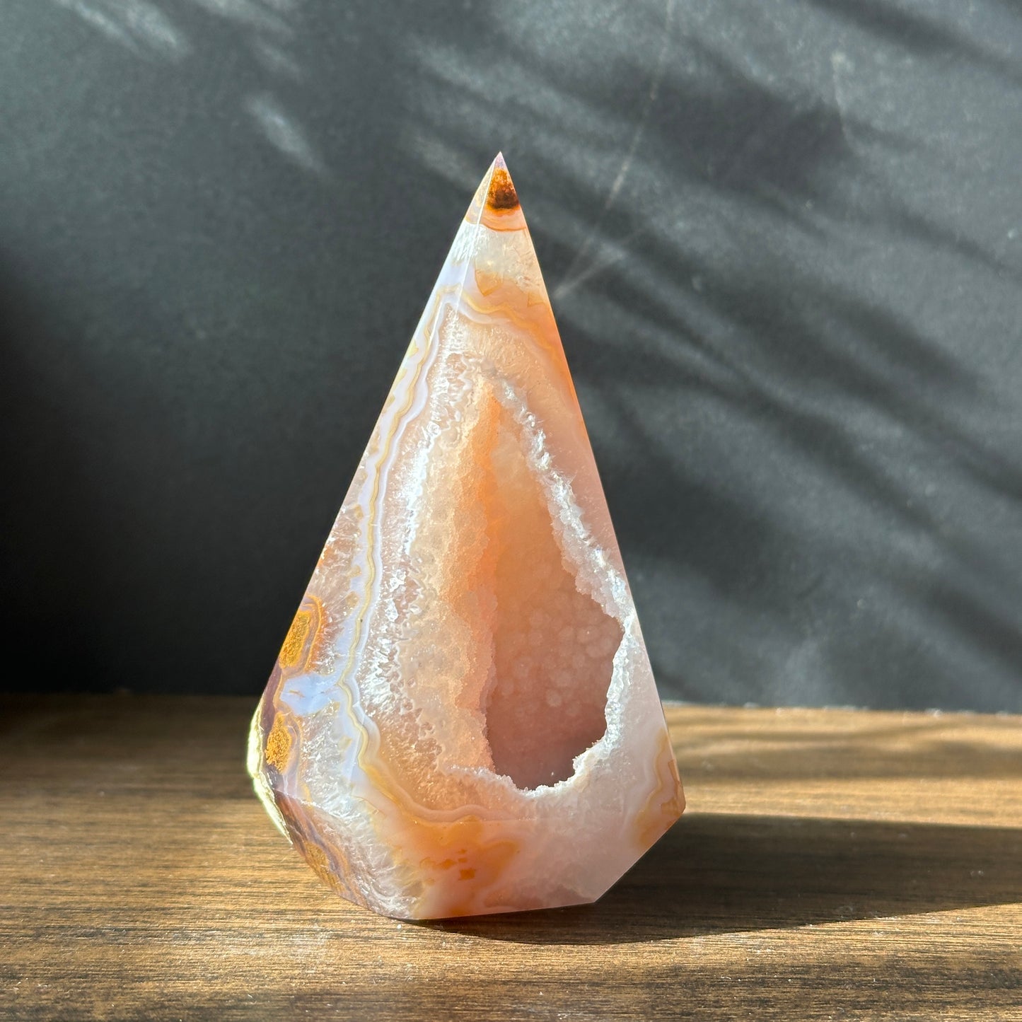 Brazilian Sugar Agate Geode Energy Tower