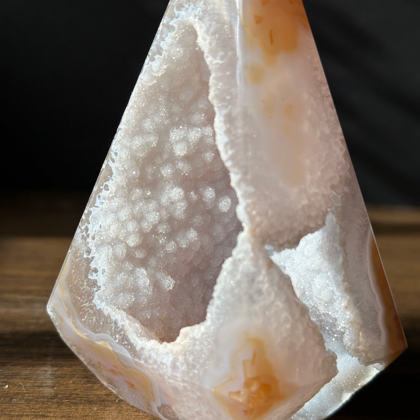 Brazilian Sugar Agate Geode Energy Tower