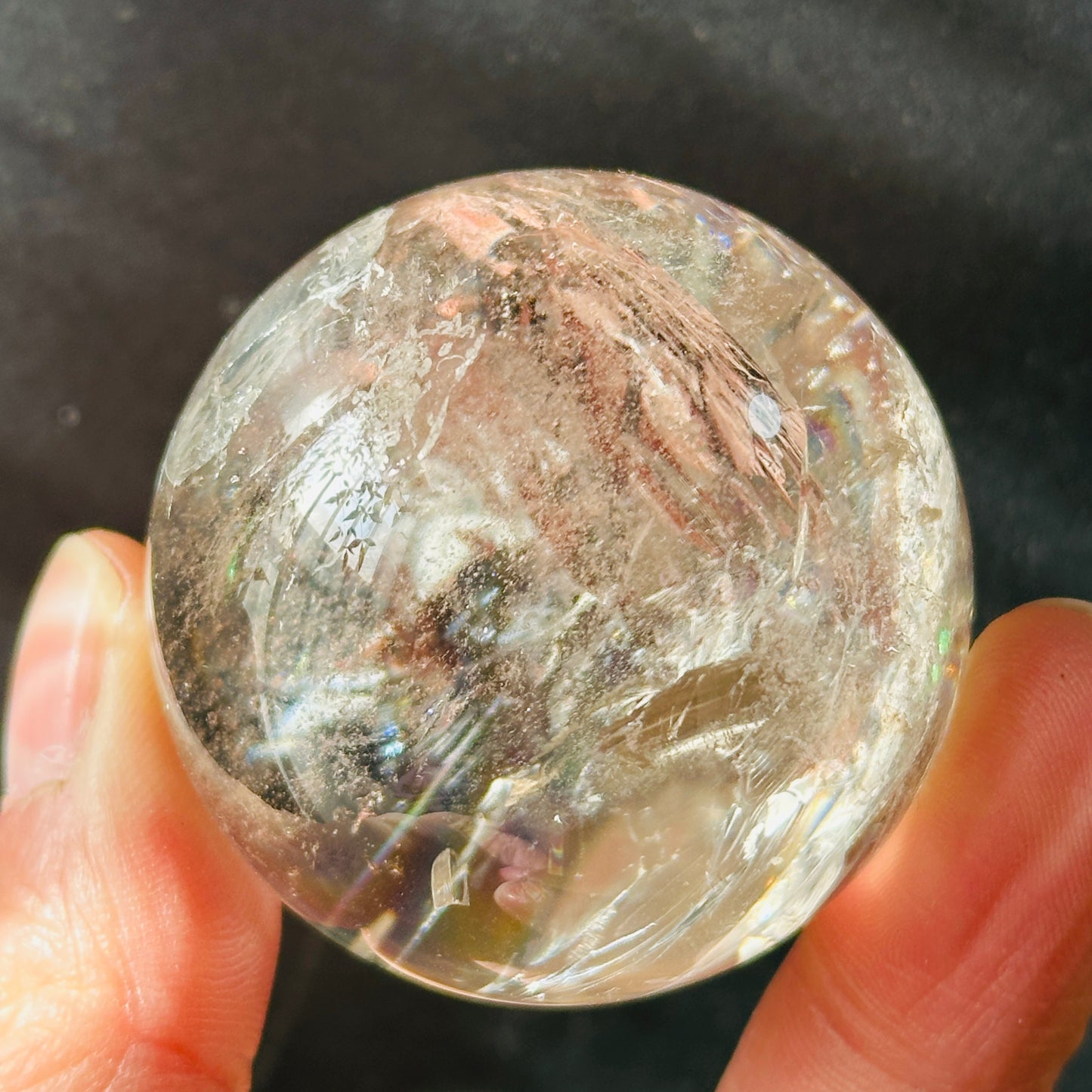Pink Quartz Rainbow Sphere