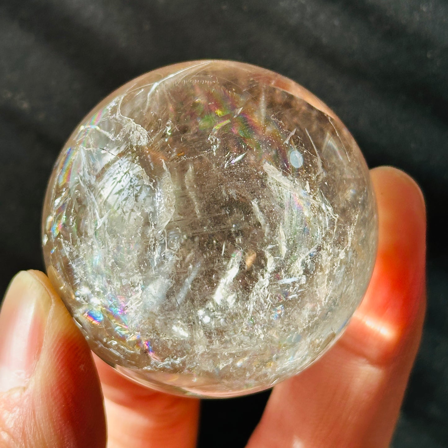 Pink Quartz Rainbow Sphere