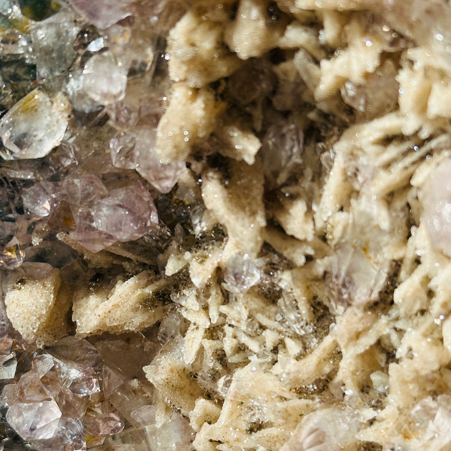 Brazilian Phantom Quartz with Amethyst & Calcite Coexistence