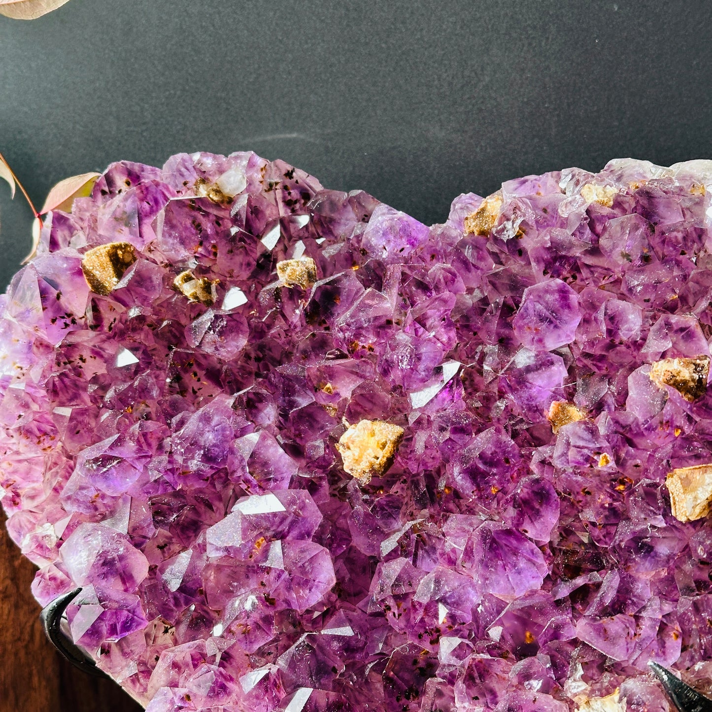Uruguay Amethyst Heart with Calcite & Titanium Rutile Inclusion