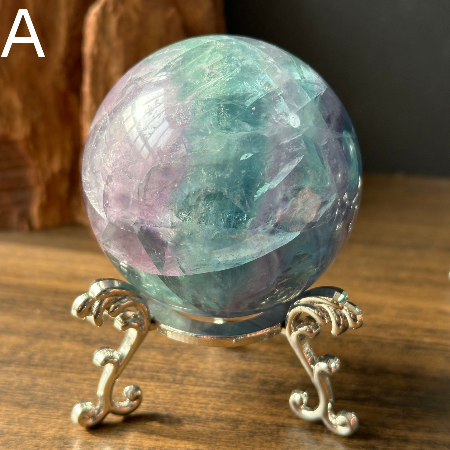 Natural Blue Fluorite Crystal Sphere | Polished Fluorite Ball | Healing Crystal Decor