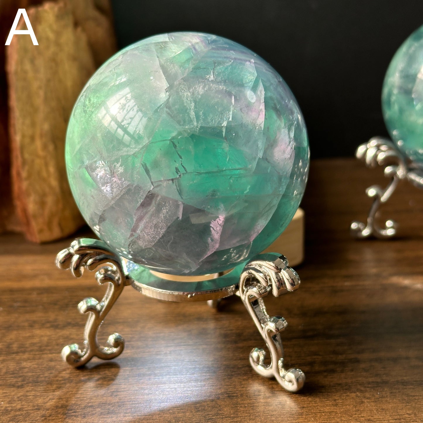 Natural Blue Fluorite Crystal Sphere | Polished Fluorite Ball | Healing Crystal Decor
