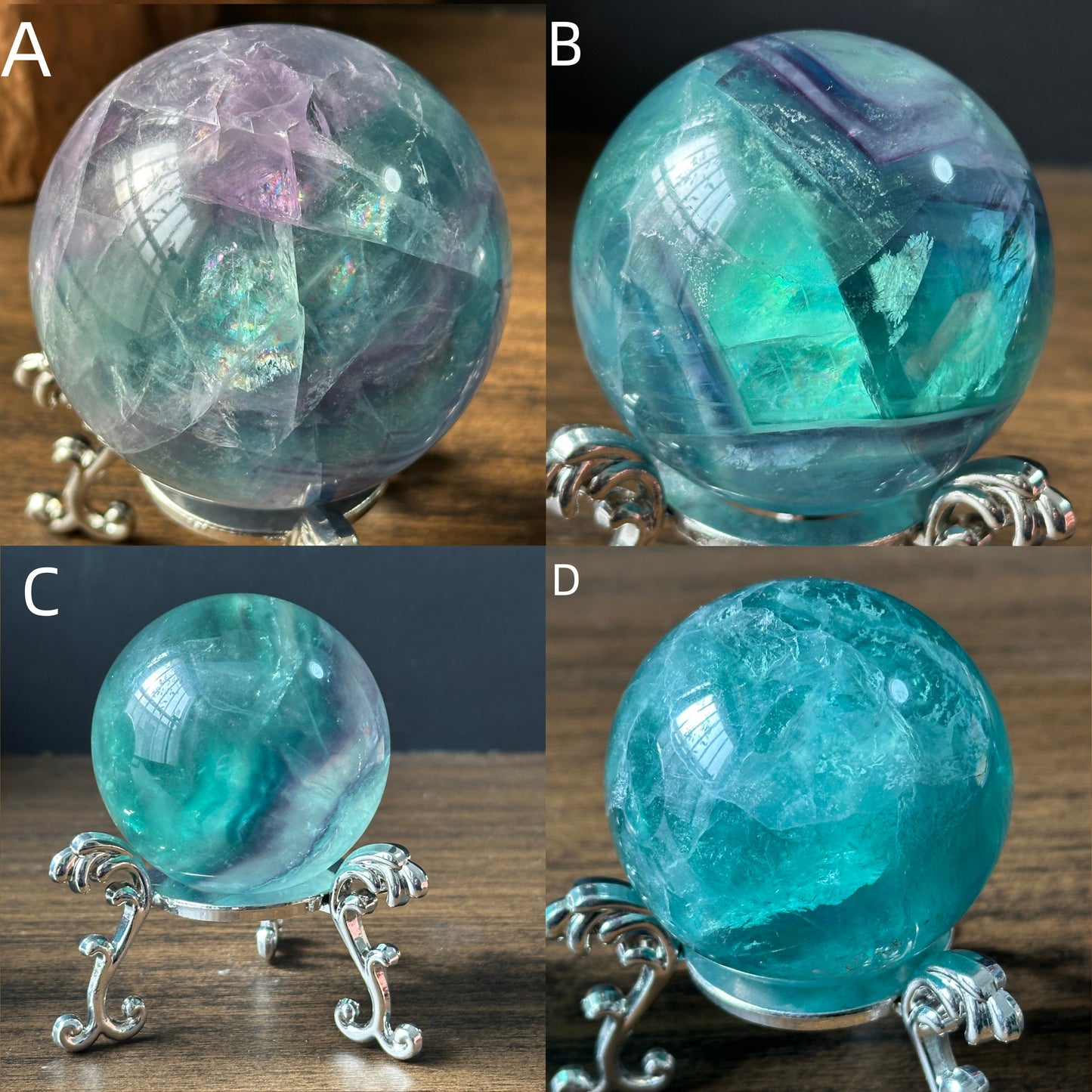 Natural Blue Fluorite Crystal Sphere | Polished Fluorite Ball | Healing Crystal Decor