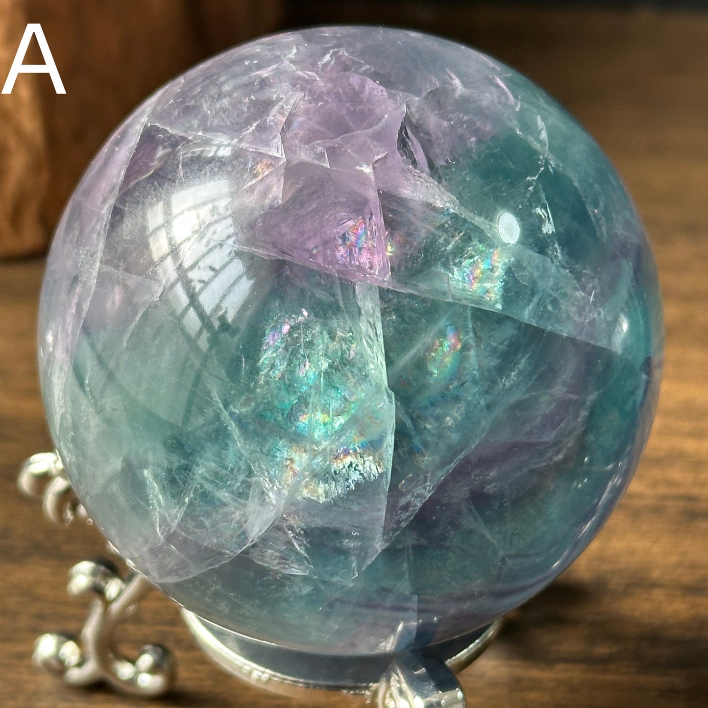 Natural Blue Fluorite Crystal Sphere | Polished Fluorite Ball | Healing Crystal Decor