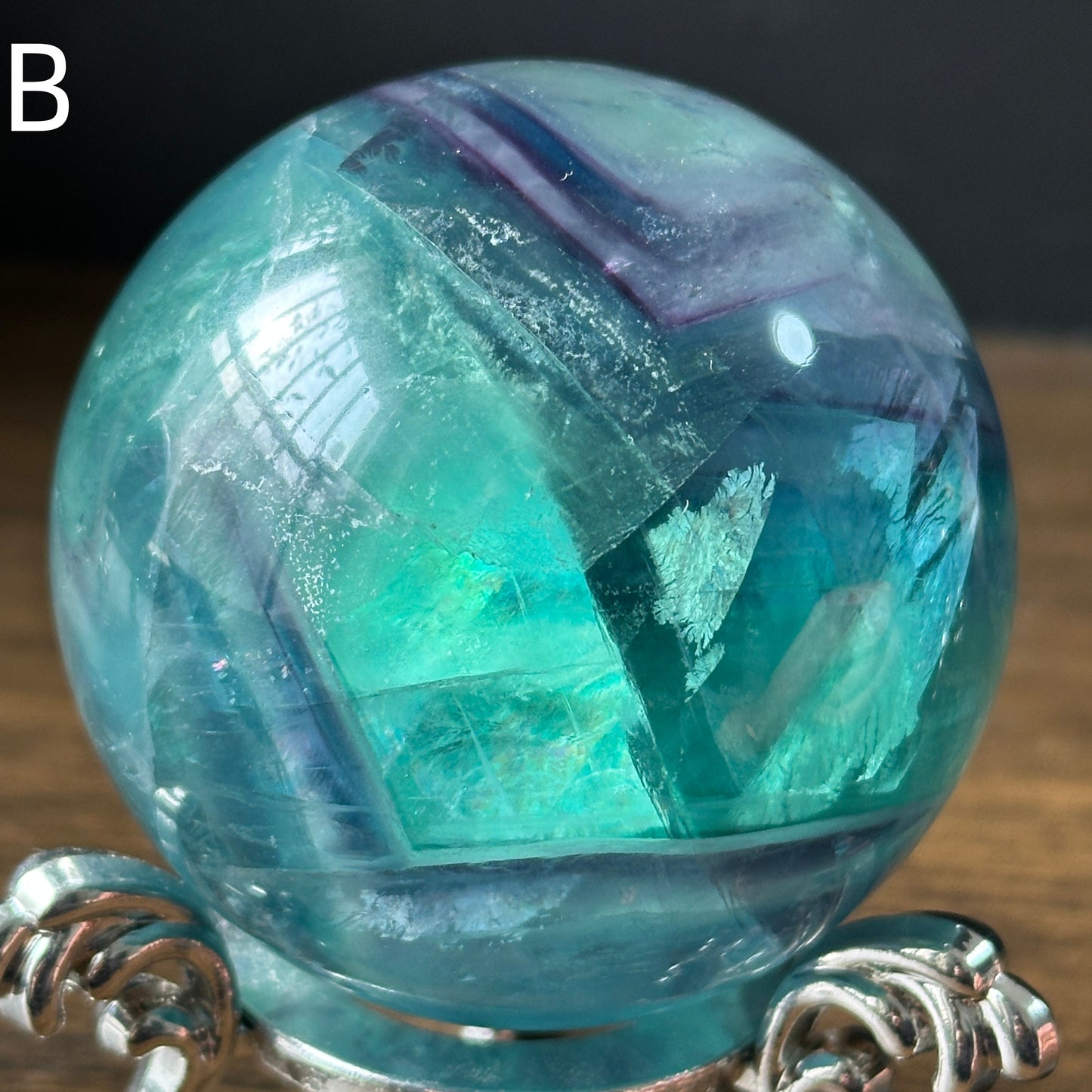 Natural Blue Fluorite Crystal Sphere | Polished Fluorite Ball | Healing Crystal Decor
