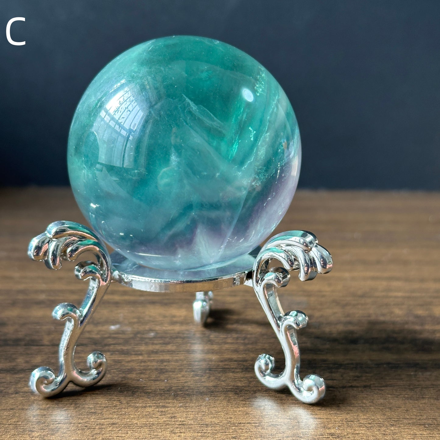 Natural Blue Fluorite Crystal Sphere | Polished Fluorite Ball | Healing Crystal Decor