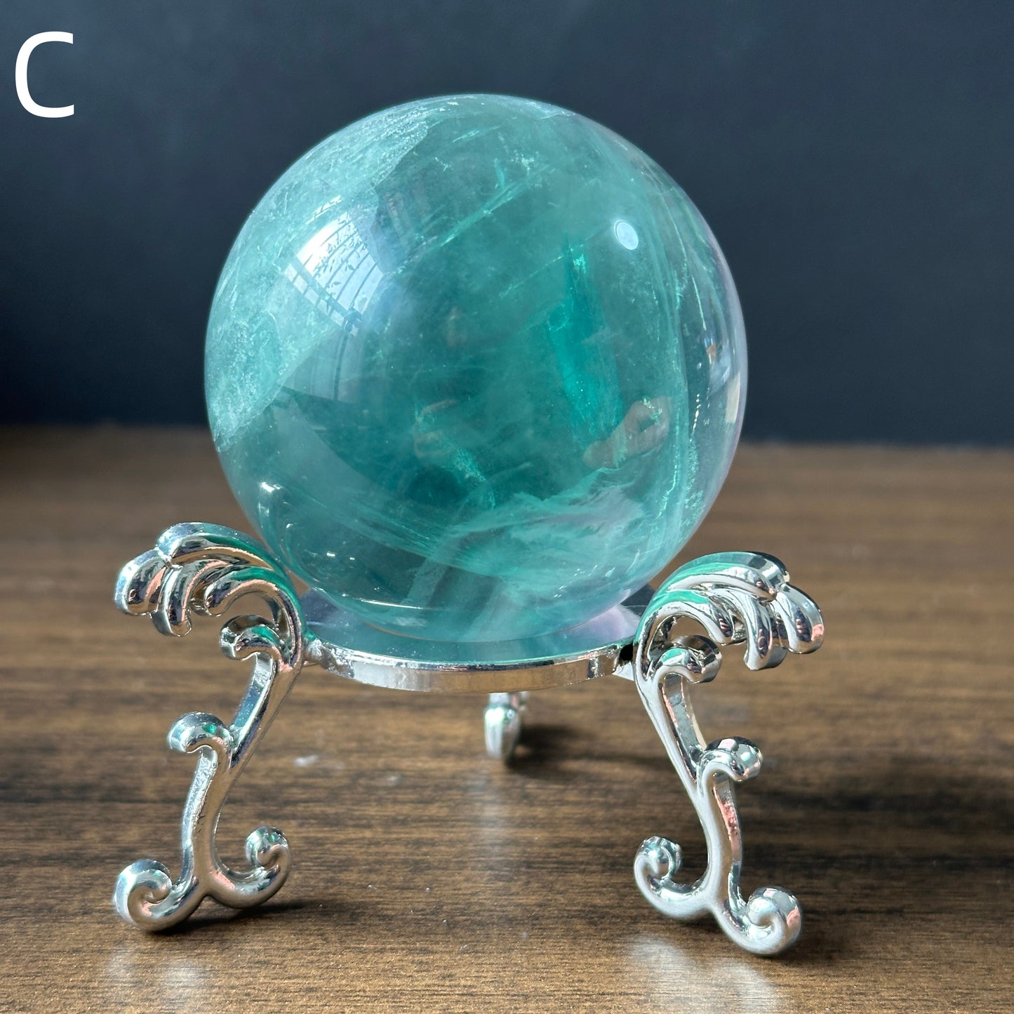 Natural Blue Fluorite Crystal Sphere | Polished Fluorite Ball | Healing Crystal Decor