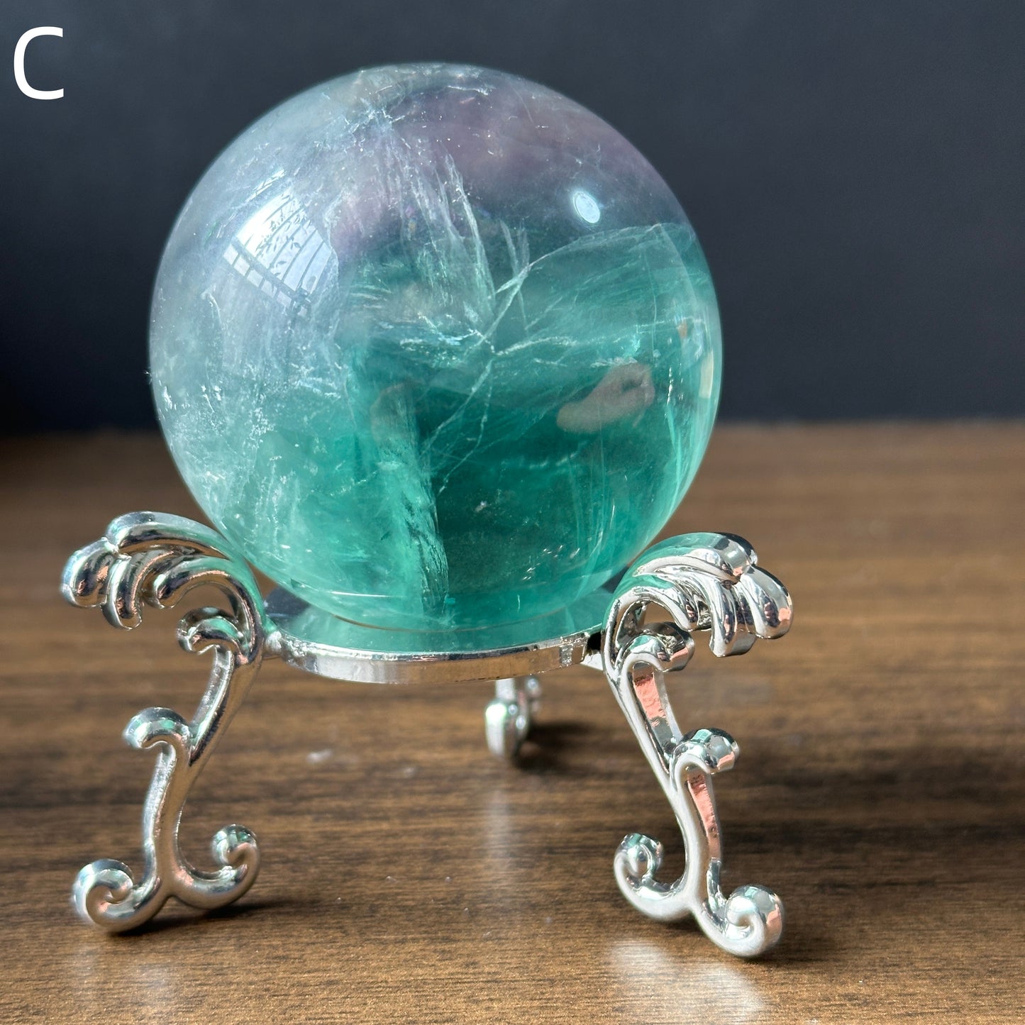 Natural Blue Fluorite Crystal Sphere | Polished Fluorite Ball | Healing Crystal Decor