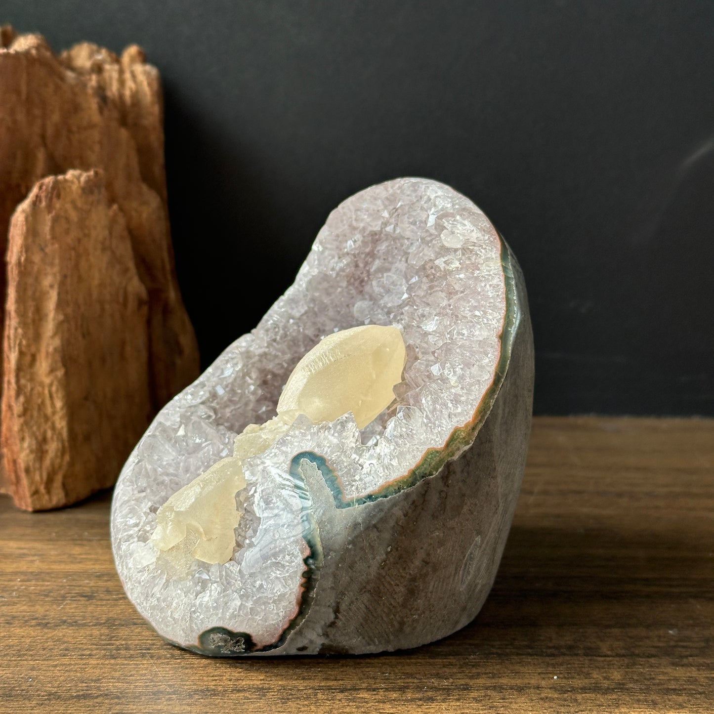 Natural Brazilian Amethyst with Calcite | Amethyst Calcite Crystal Specimen