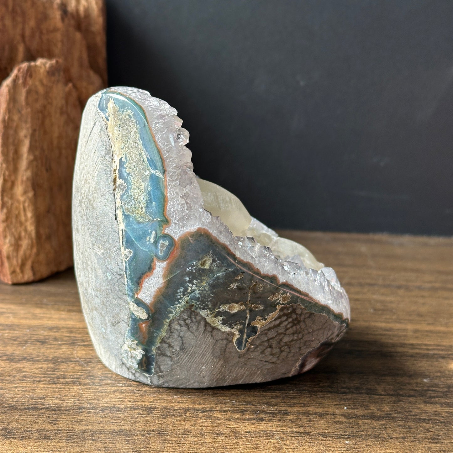 Natural Brazilian Amethyst with Calcite | Amethyst Calcite Crystal Specimen